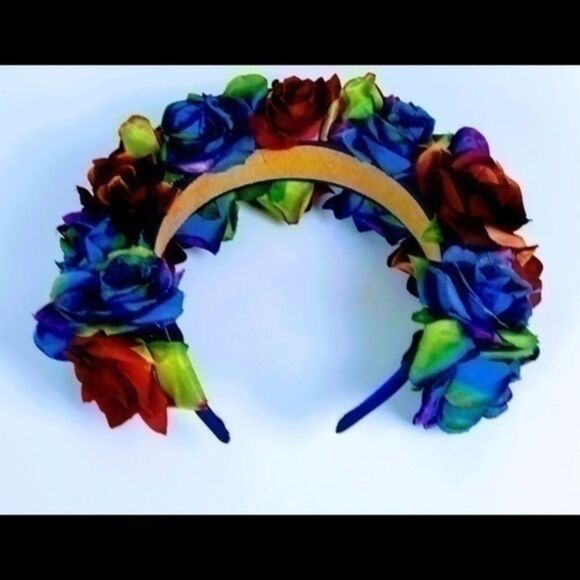 Stunning Handmade Red & Blue Flower Crown main image 5